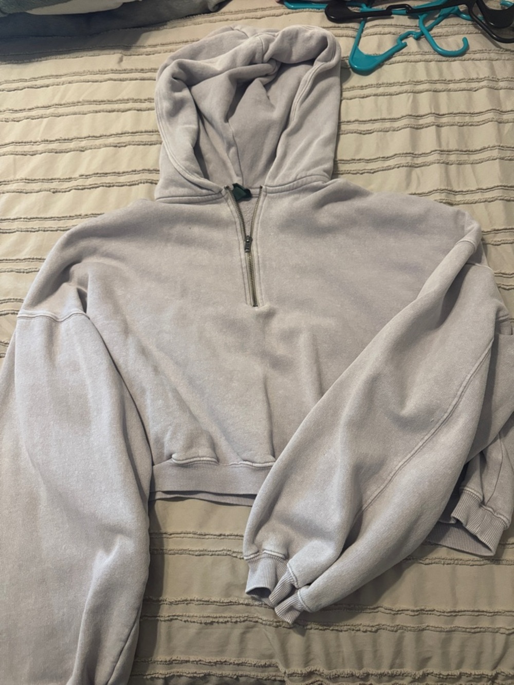 Women's Lavender Half-Zip Hooded Pullover